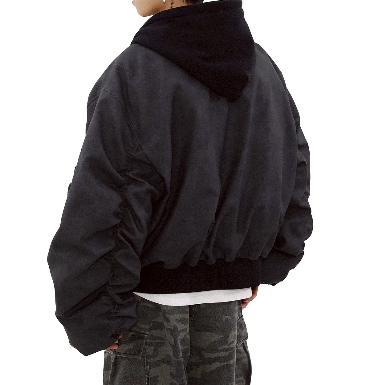 『RB』clean fit boxy 連帽短寬外套