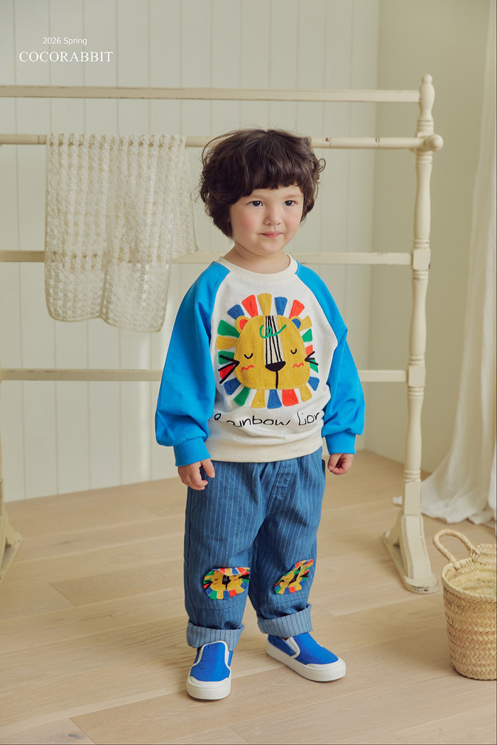 正韓春Coco Rabbit 兩色獅子拼袖上衣