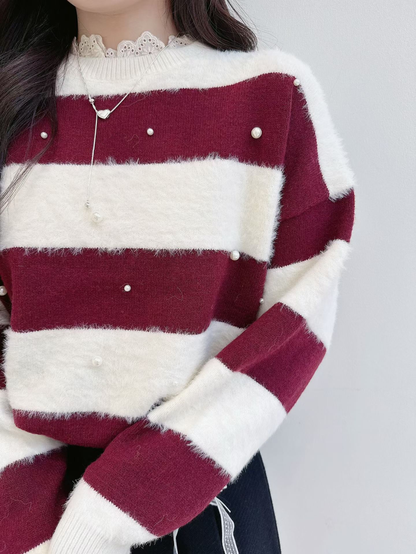 高質條子款上衣(15050)