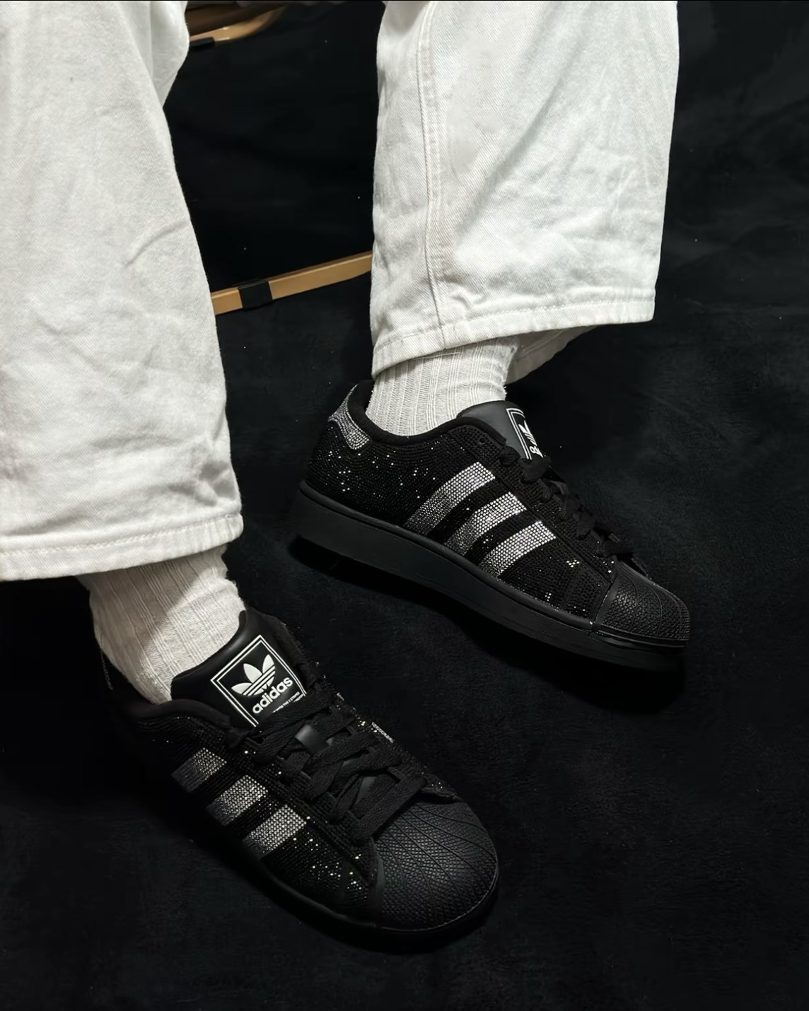 ADIDAS  SUPERSTAR II 水鑽黑