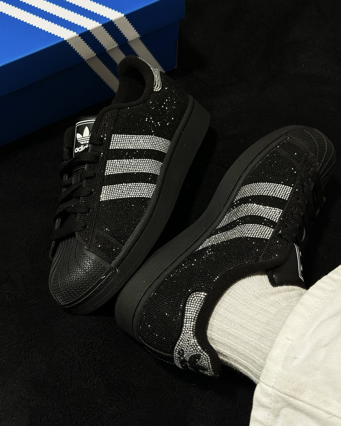 ADIDAS  SUPERSTAR II 水鑽黑