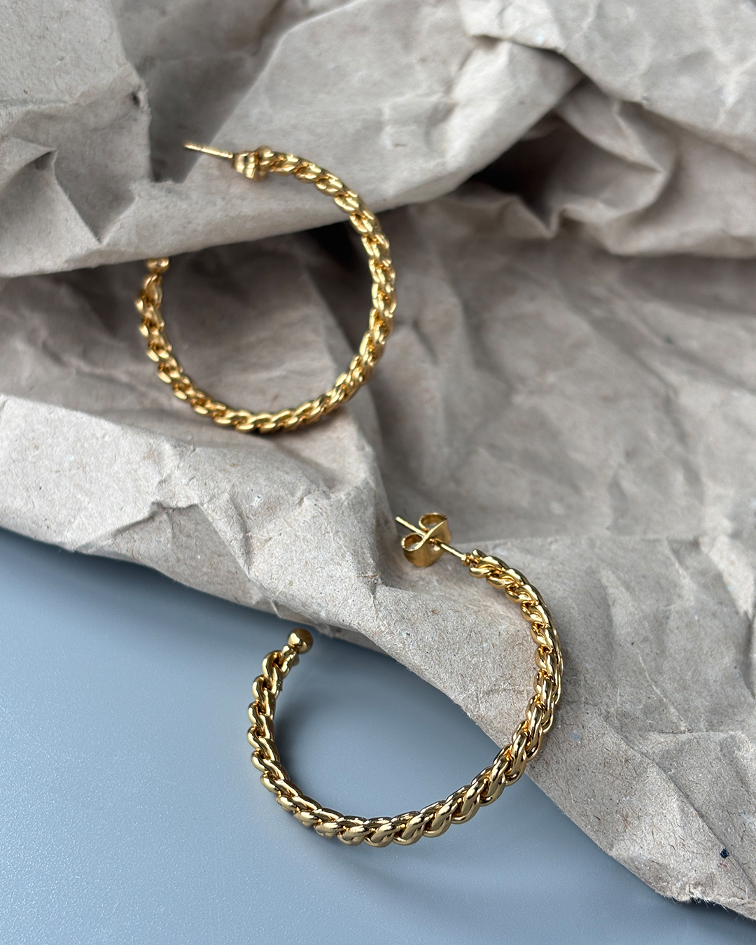 纏繞 純鋼耳環│針式C圈耳環