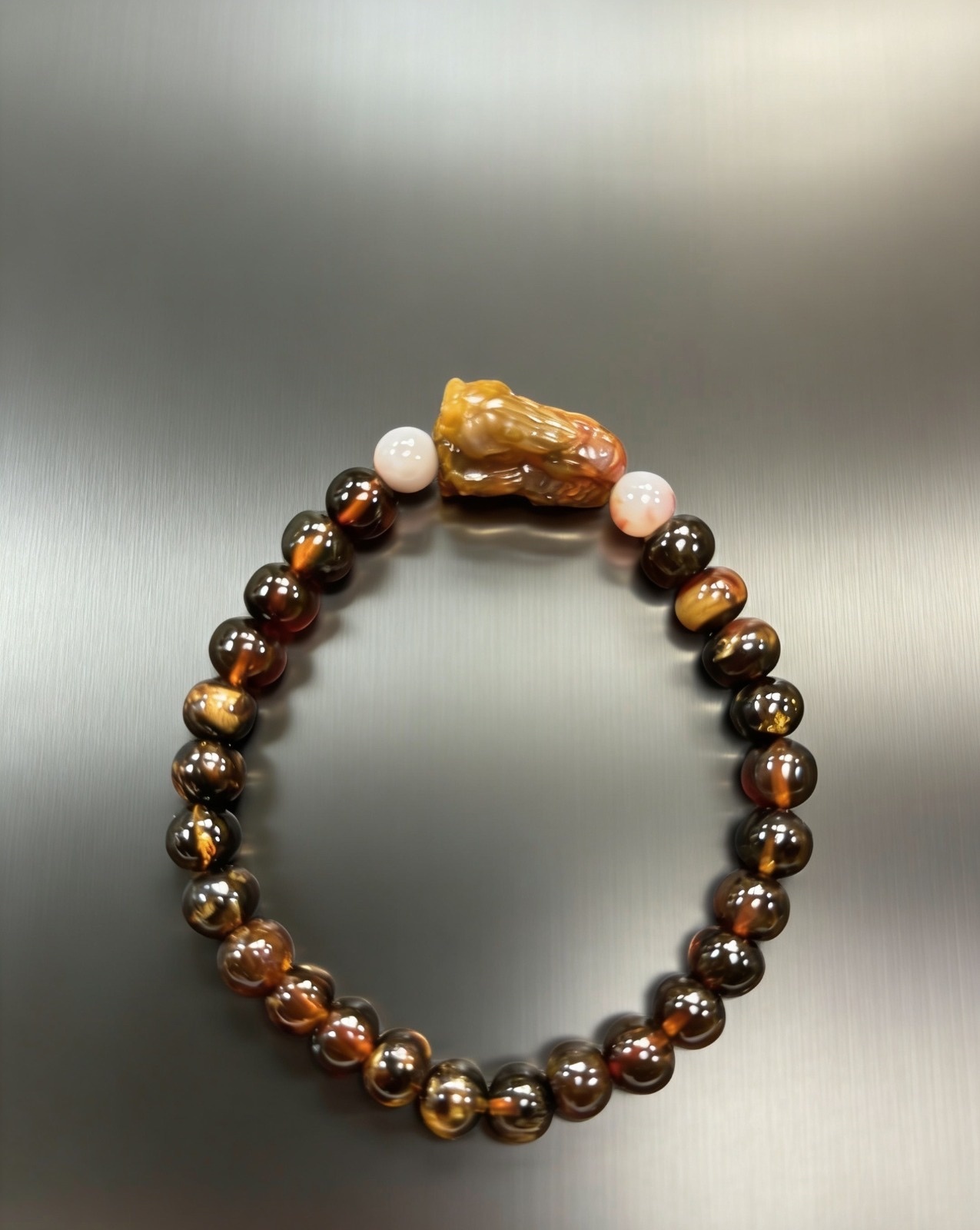 (1) LZ1833 RED BLOOD AMBER AZURE DRAGON FORMATION BRACELET