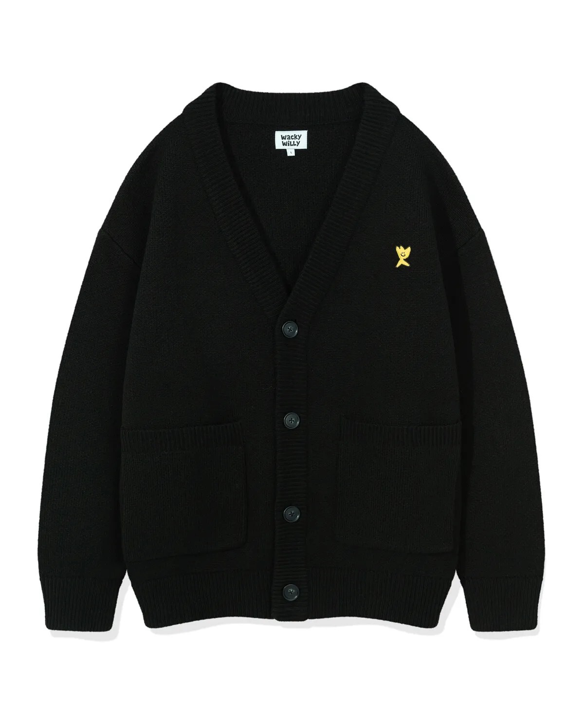 【OWN】Wacky Willy 長袖 上衣 V領 開襟衫 秋冬 黑色 粉色 奶油色 不分男女