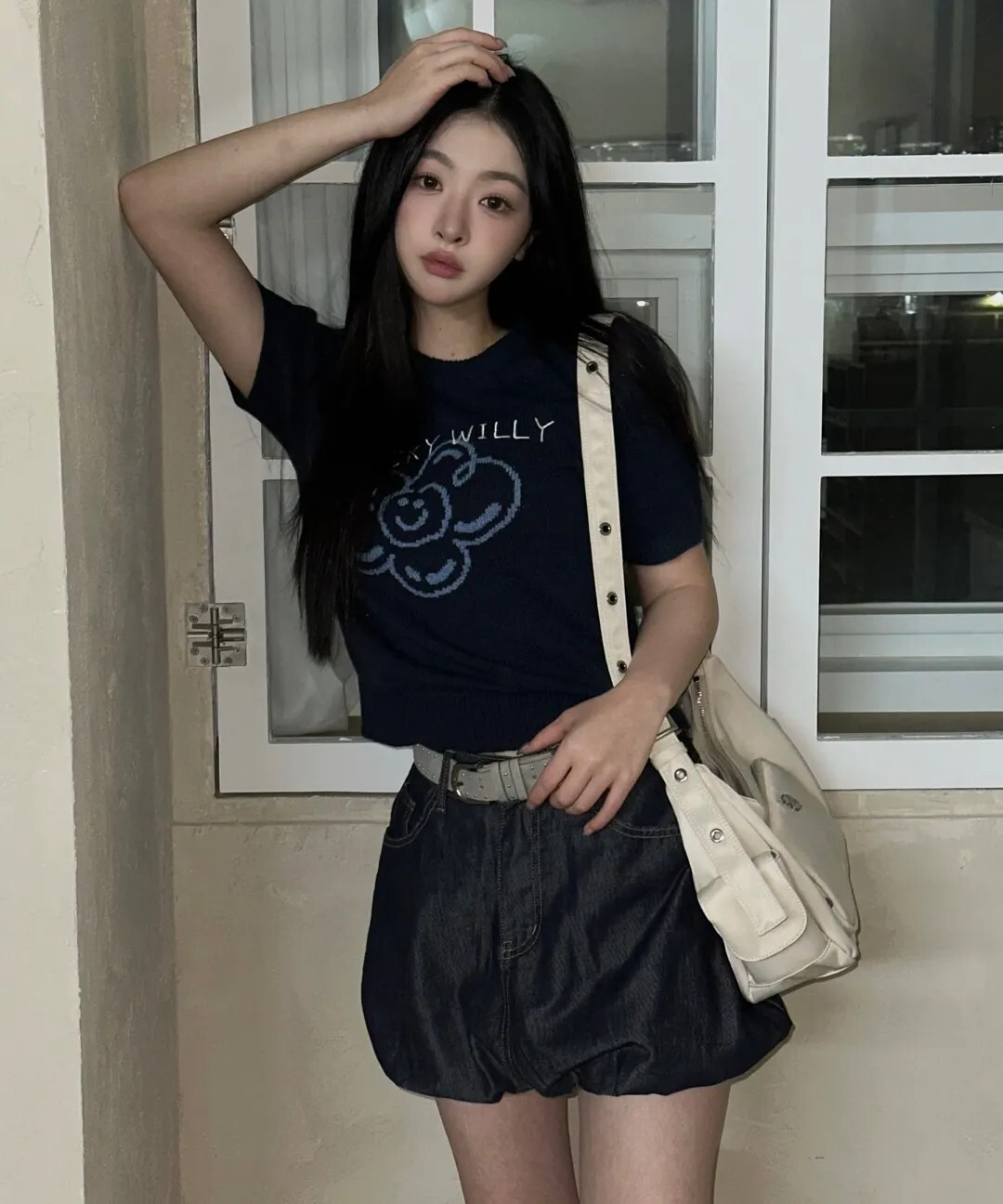 【OWN】Wacky Willy 短袖 上衣 針織衫 秋天 深藍 粉色 奶油色 女款 Lily