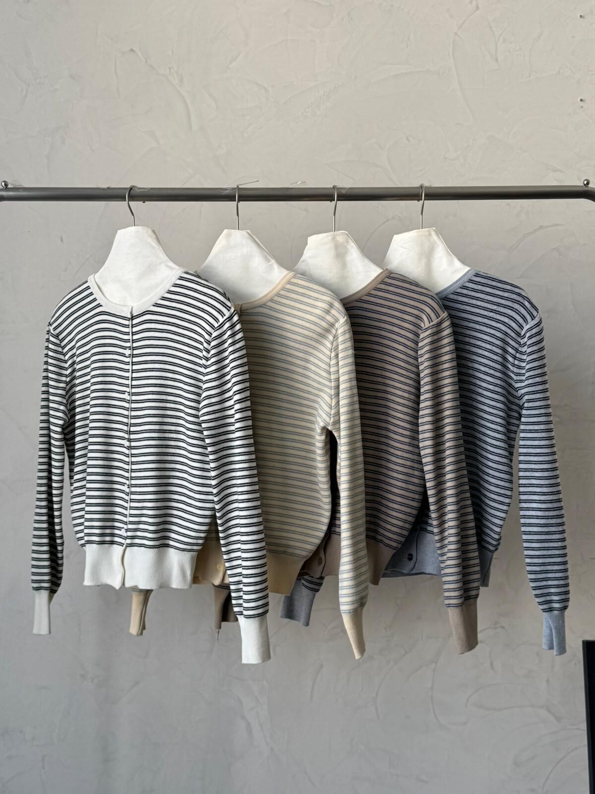 KR471 條紋紐扣針織外套TOP-4色