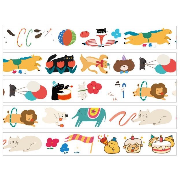 Birbir PET Tape－Animal Party | **1 Cycle**