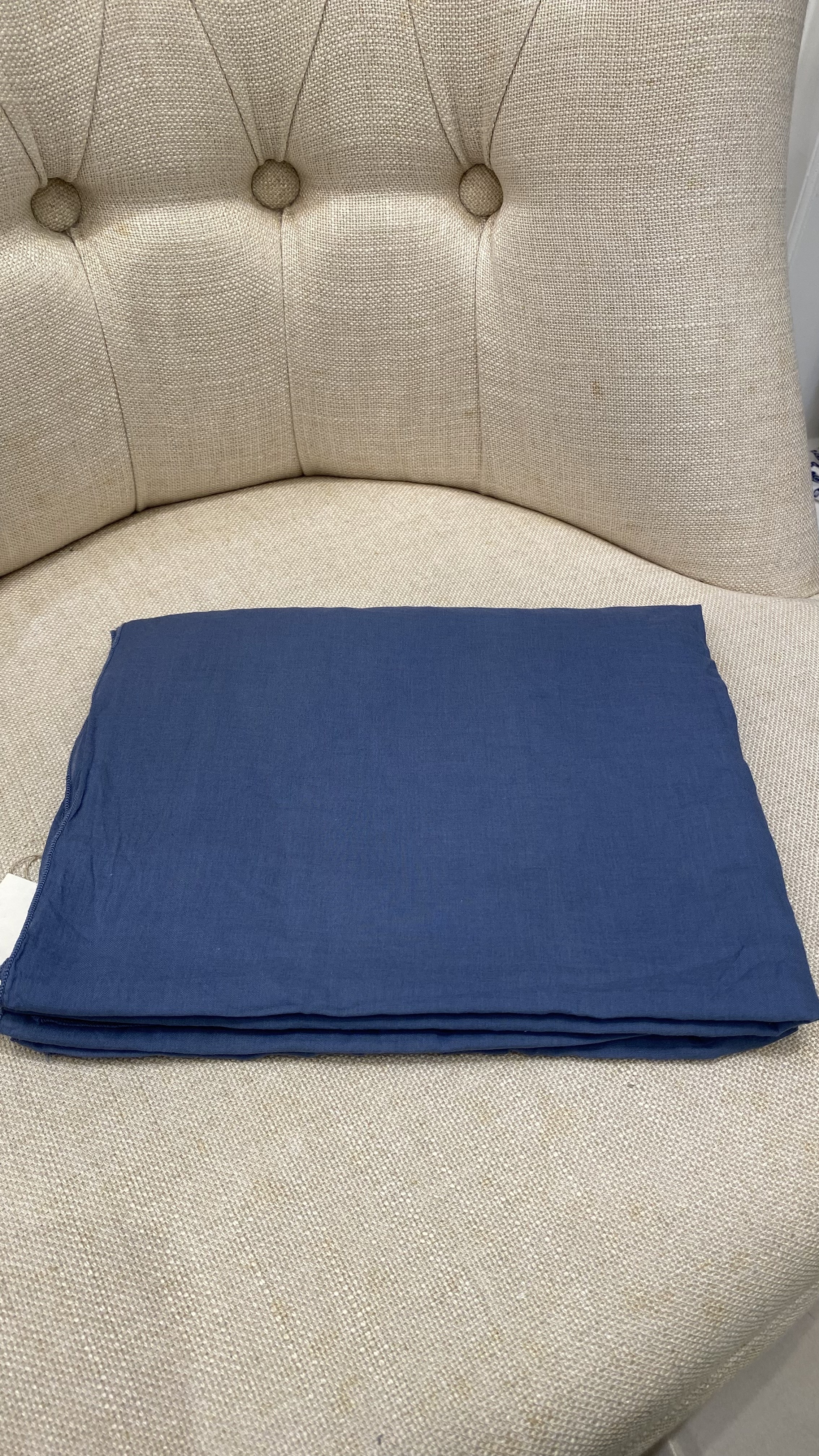 普羅旺斯藍純棉薄圍巾