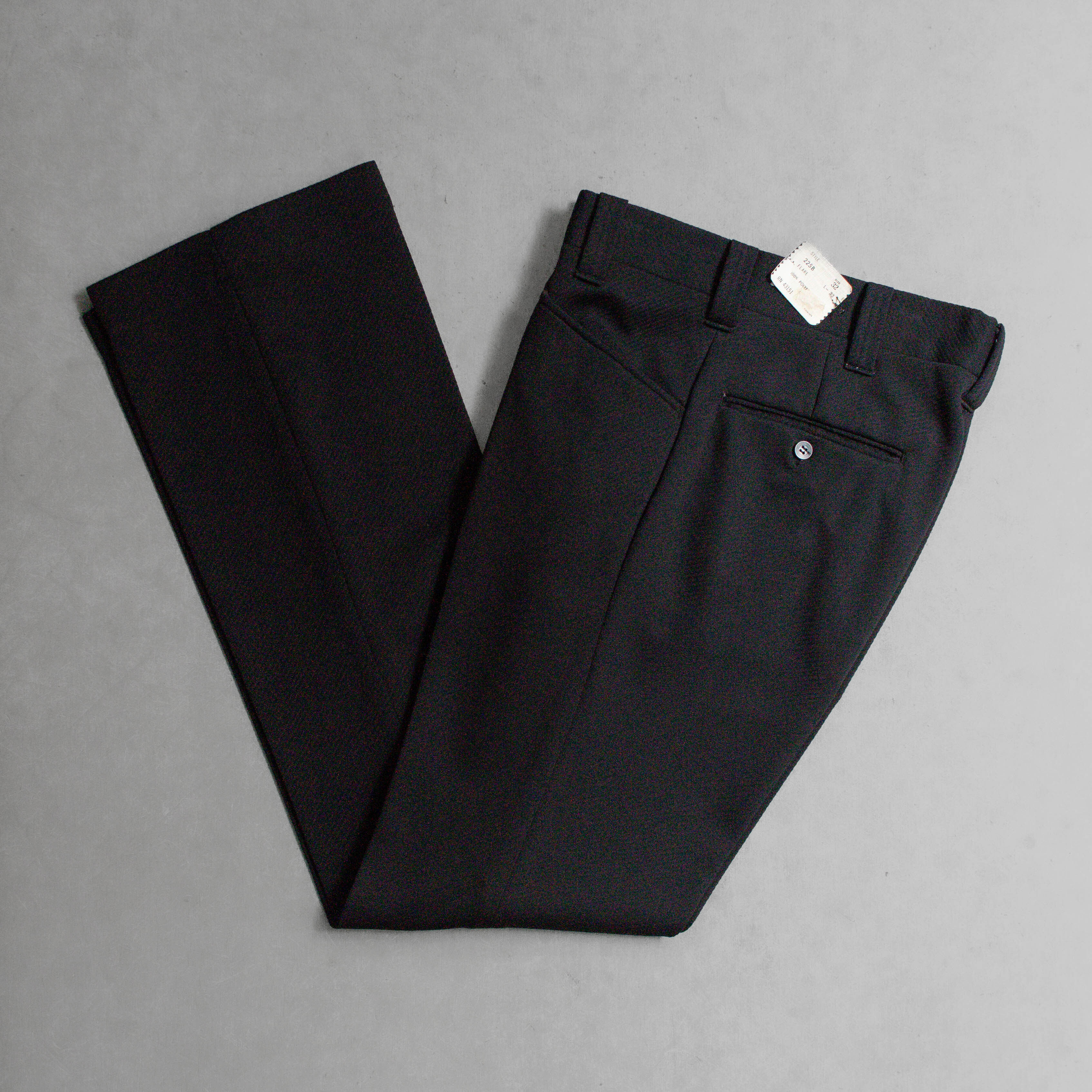 70-80S VINTAGE BELL SLACKS 美國 庫存品 黑色 靴型 西部 長褲 B