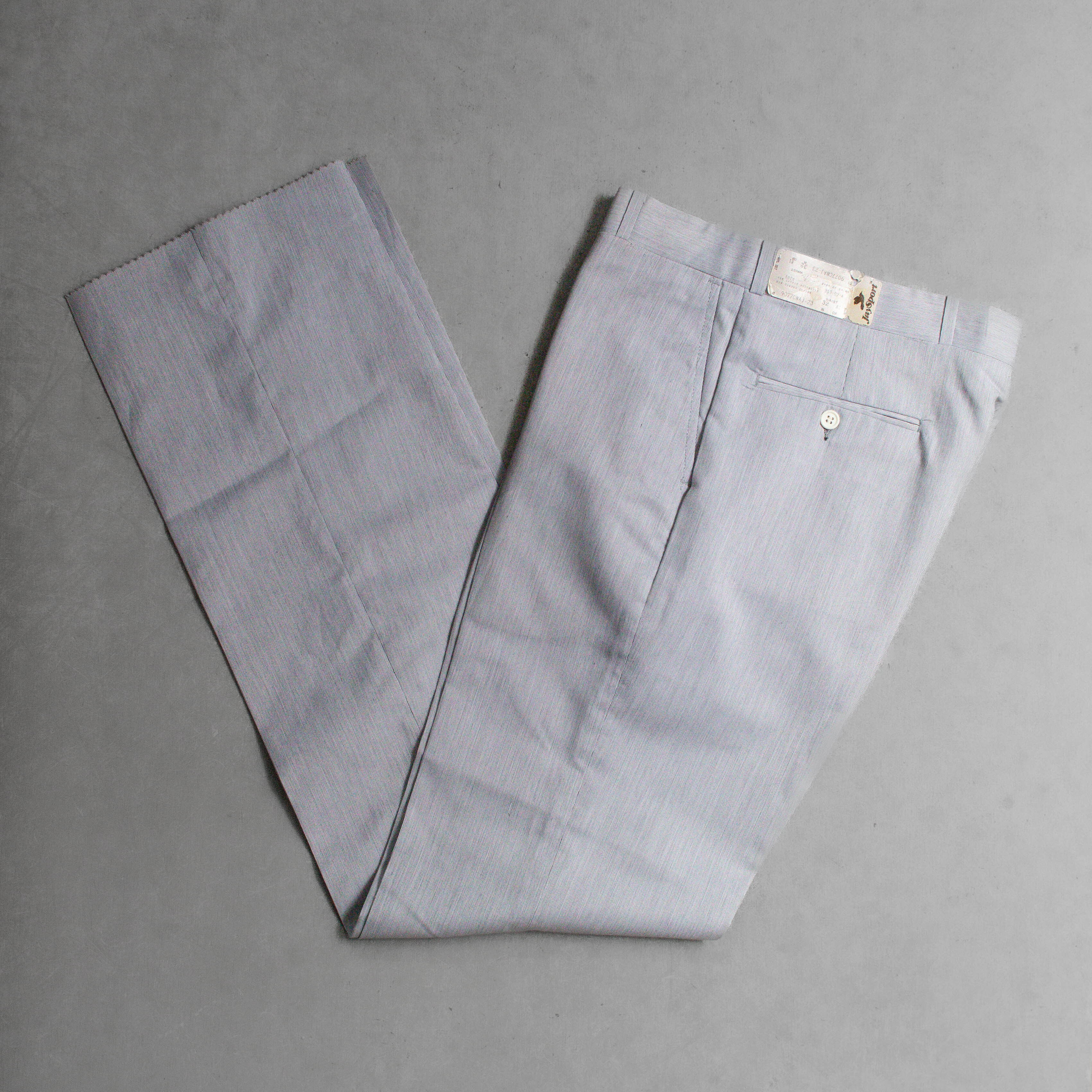 70-80S VINTAGE BELL SLACKS 美國 庫存品 灰色 條紋 靴型 西部 長褲