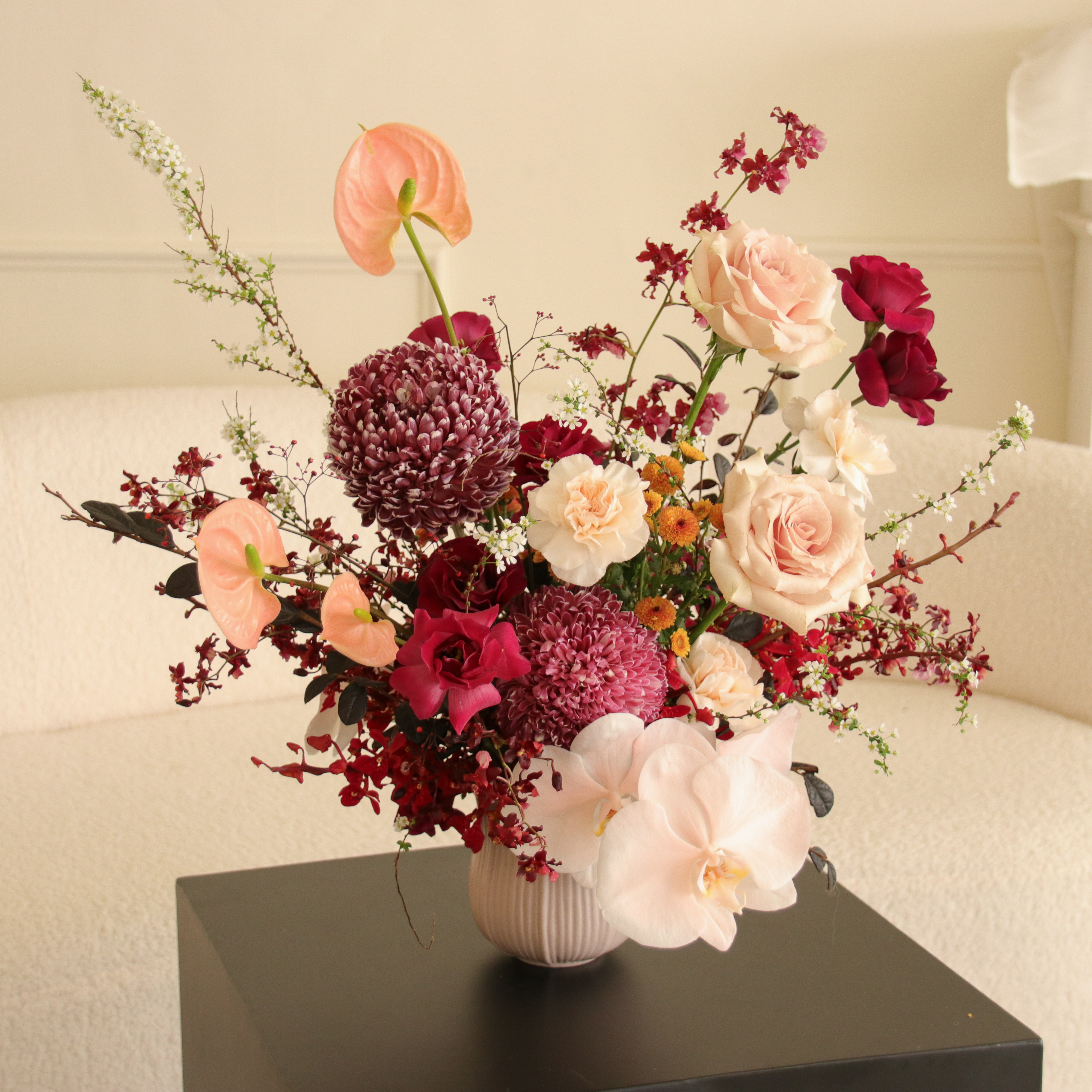 新春花禮- 宸緋貴氣鮮花桌花