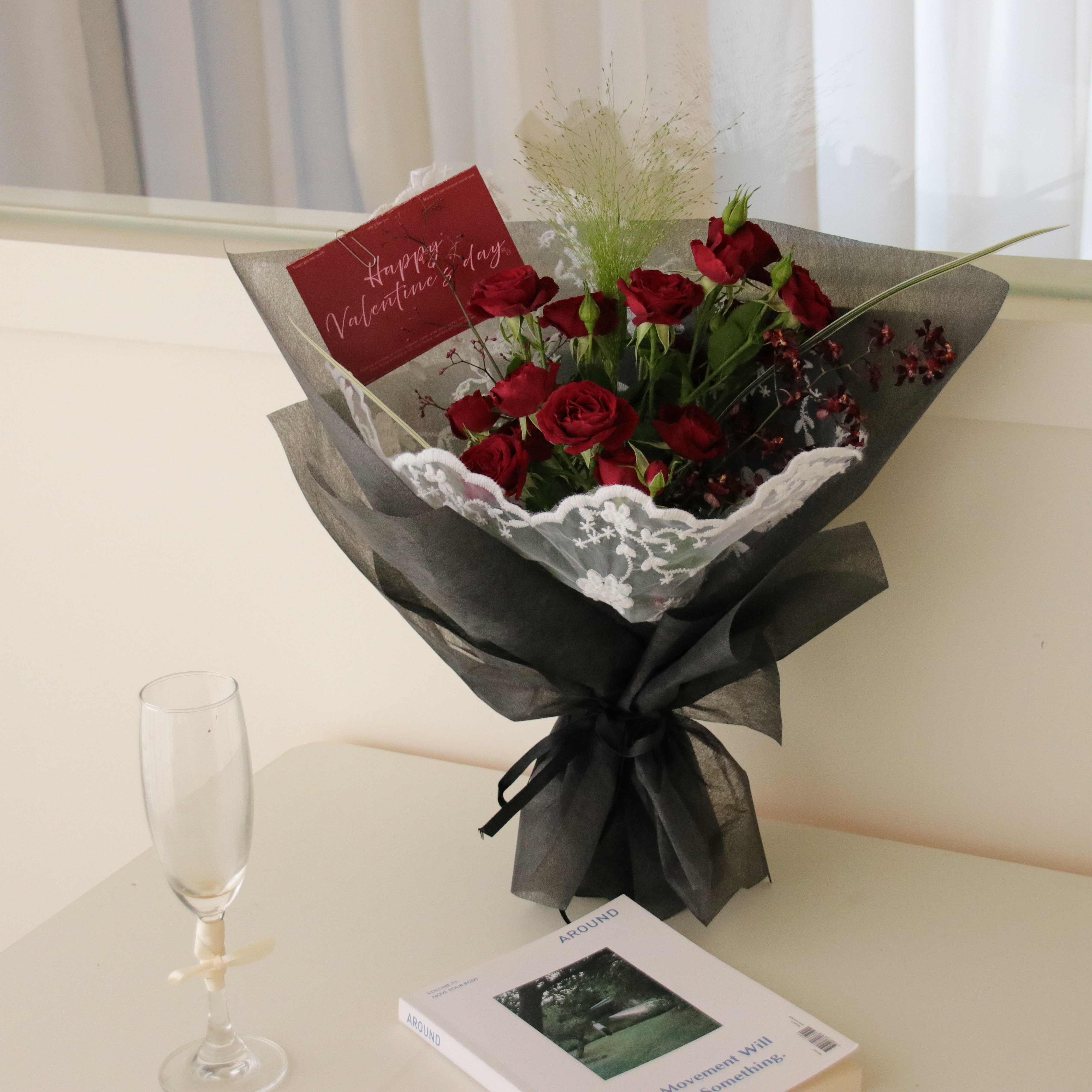 紅莓泡泡-進口玫瑰綜合花束