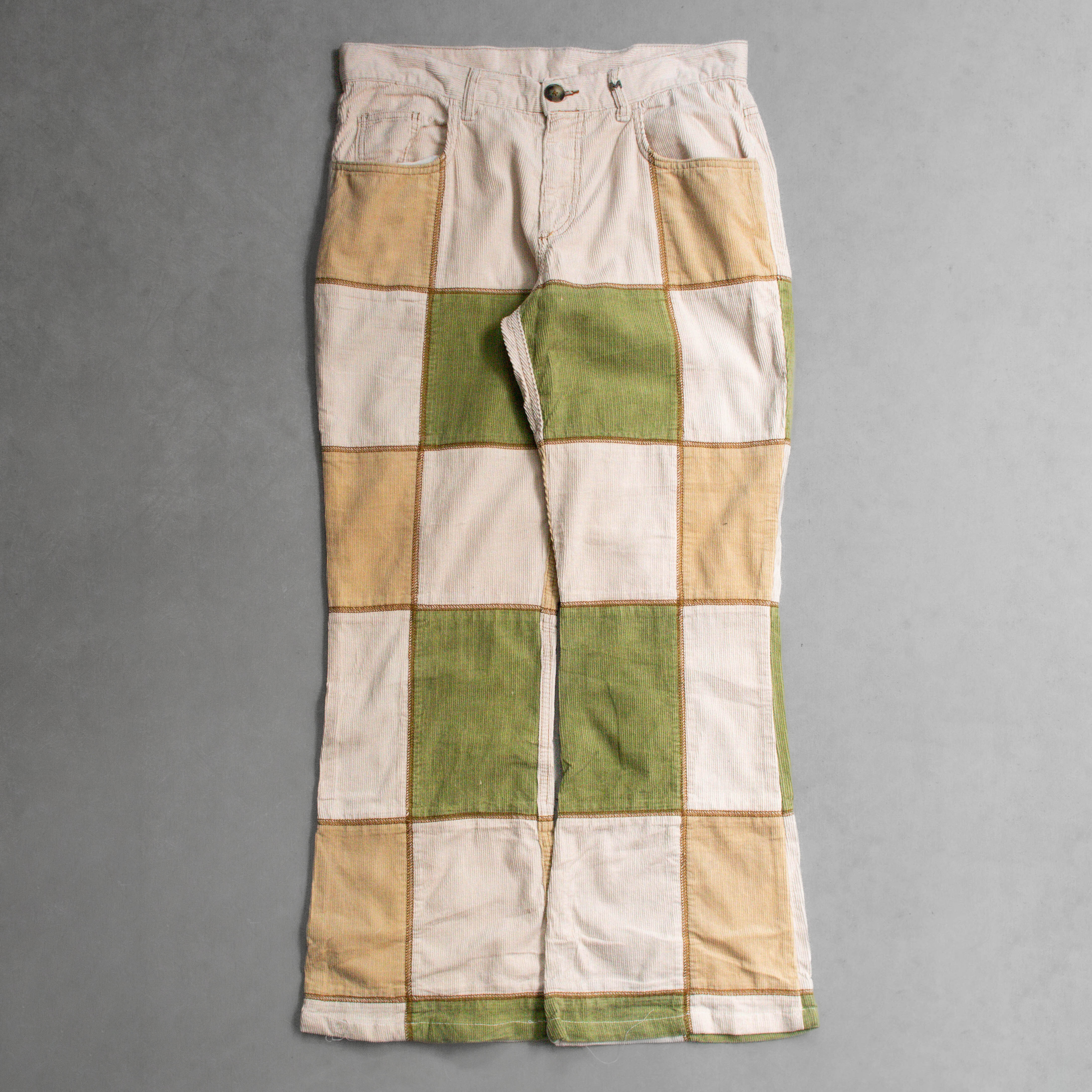 VINTAGE CORDUROY FLARE PANTS 歐洲 素面 拼接 燈芯絨 靴型 喇叭 長褲