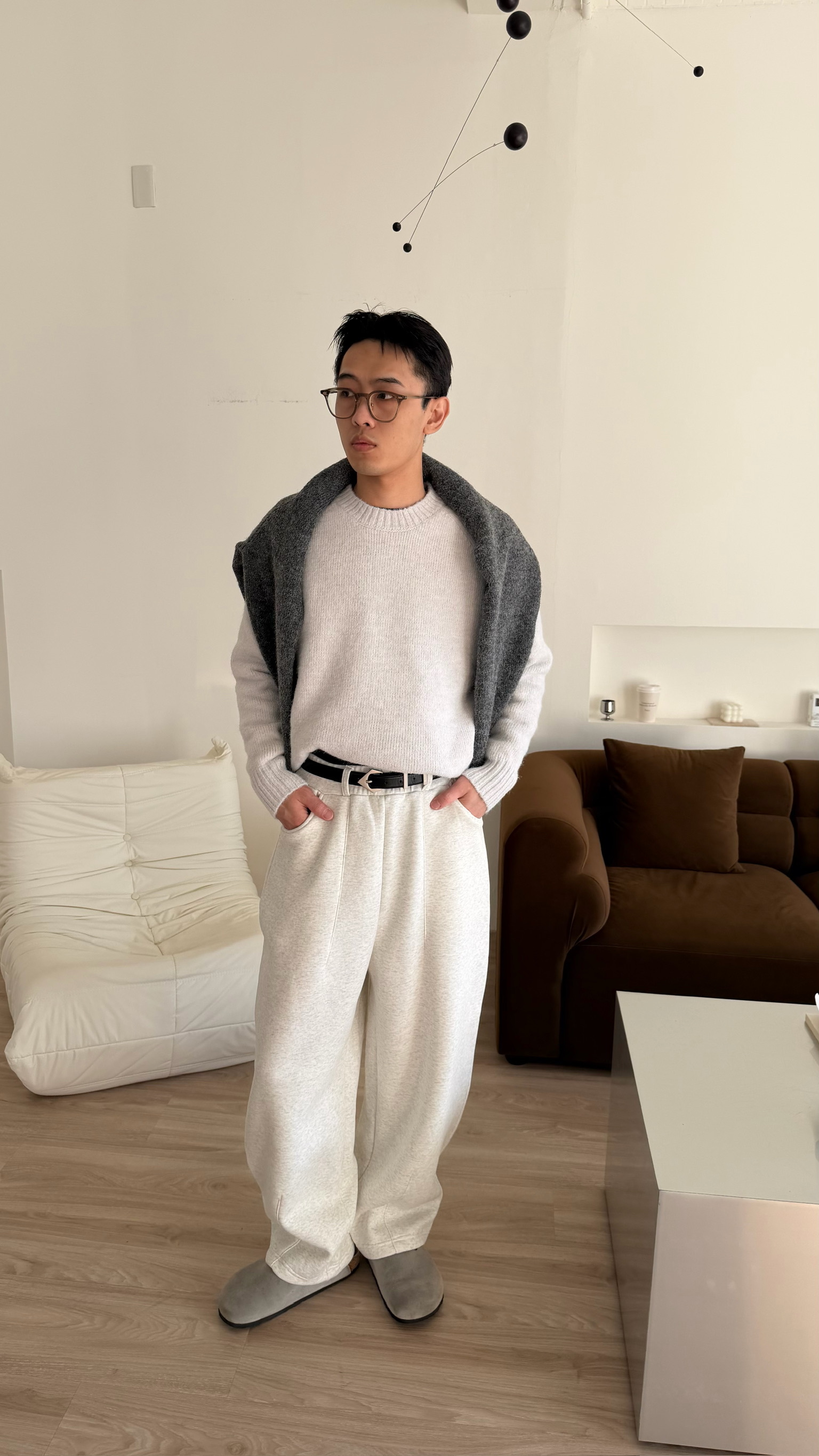 微寬厚實刷毛棉褲☝🏻