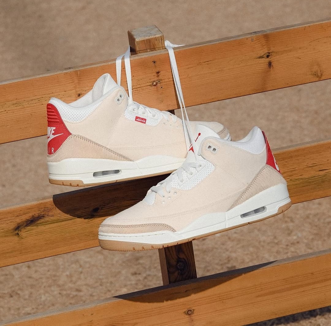 Air Jordan 3 x Levi’s 聯名款 馬年限定 米黃 單寧 帆布 紅標 刺繡 經典復刻 IR0910-400