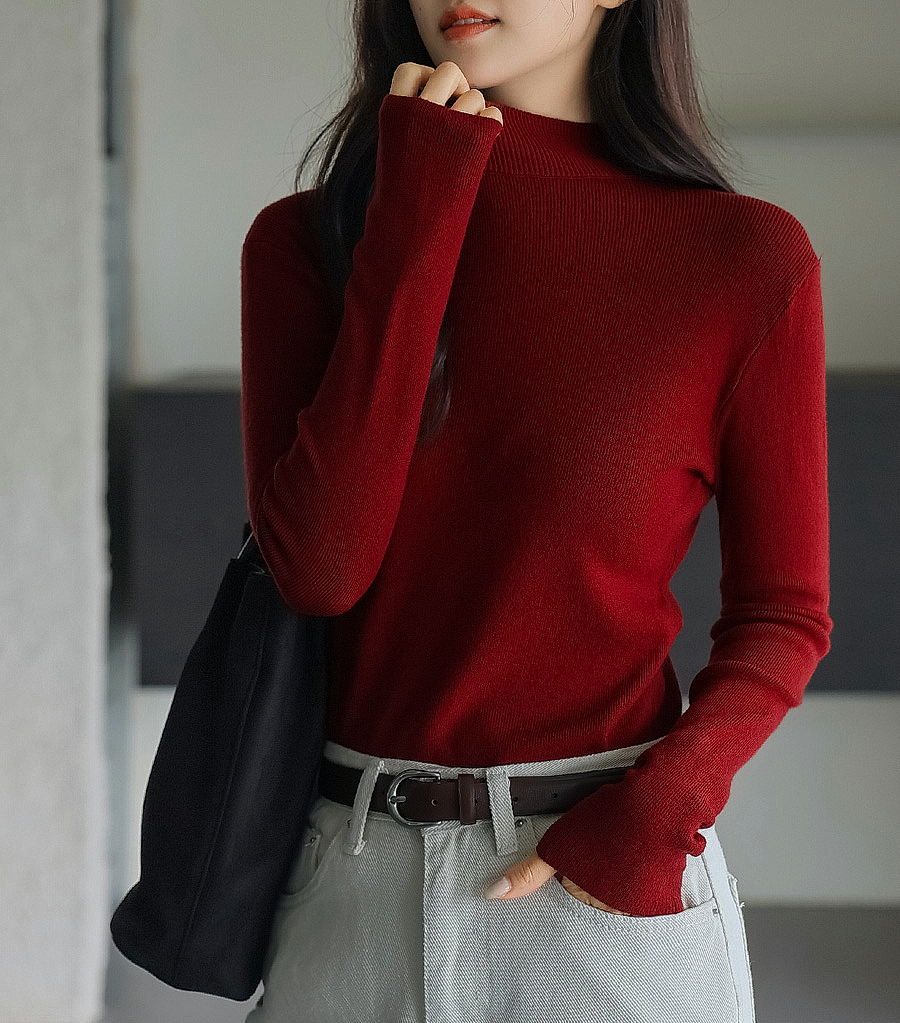 FRENCHCHIC Slim Line Half-Turtleneck Knit