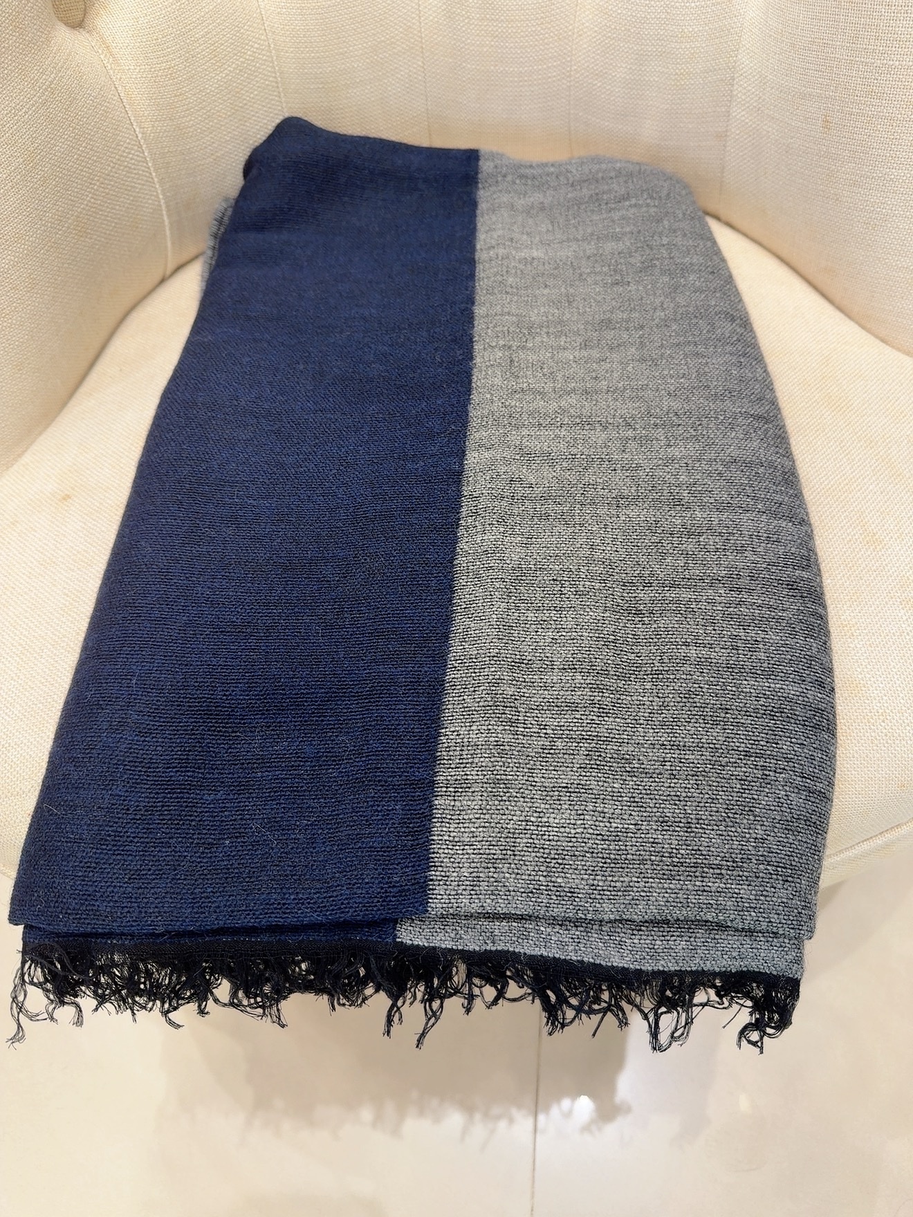 義大利雙色大判圍巾