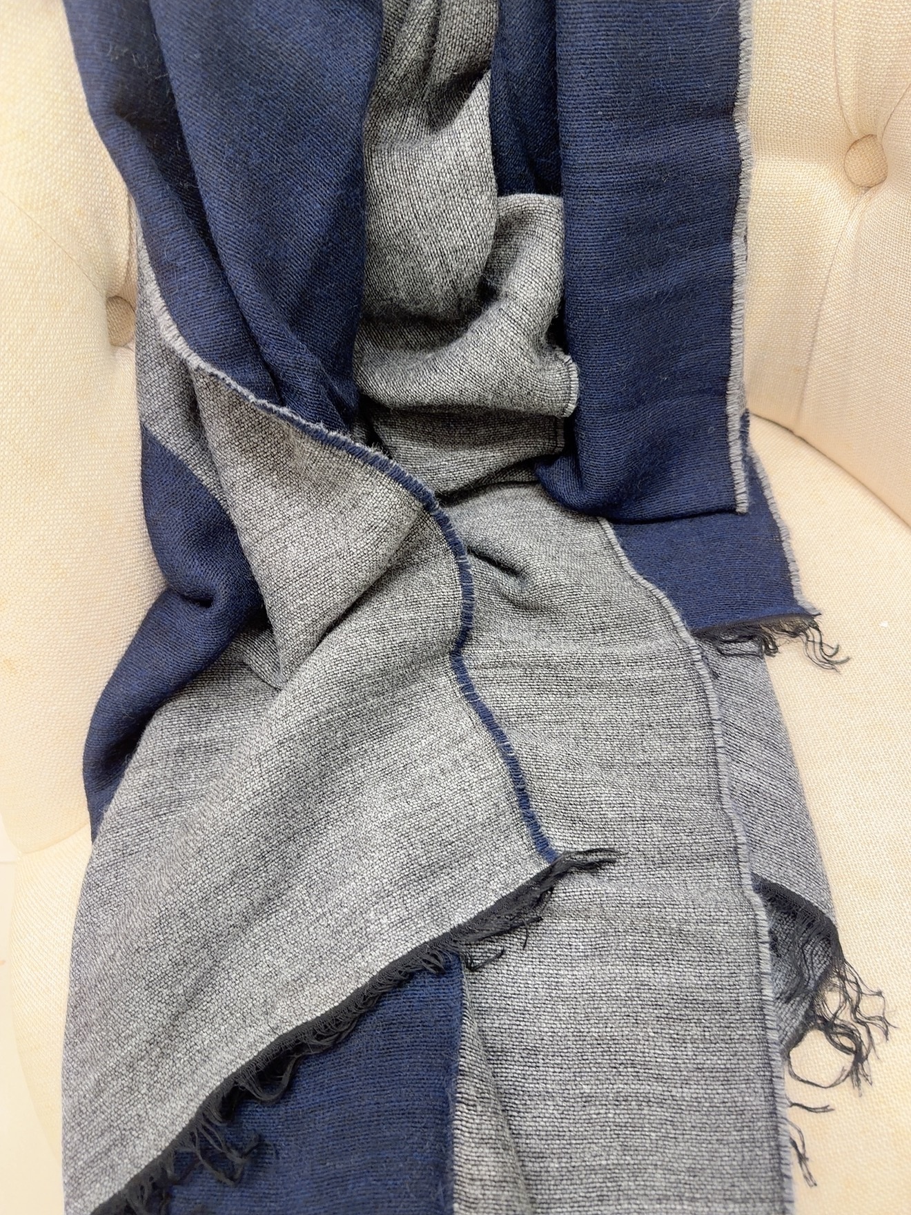 義大利雙色大判圍巾