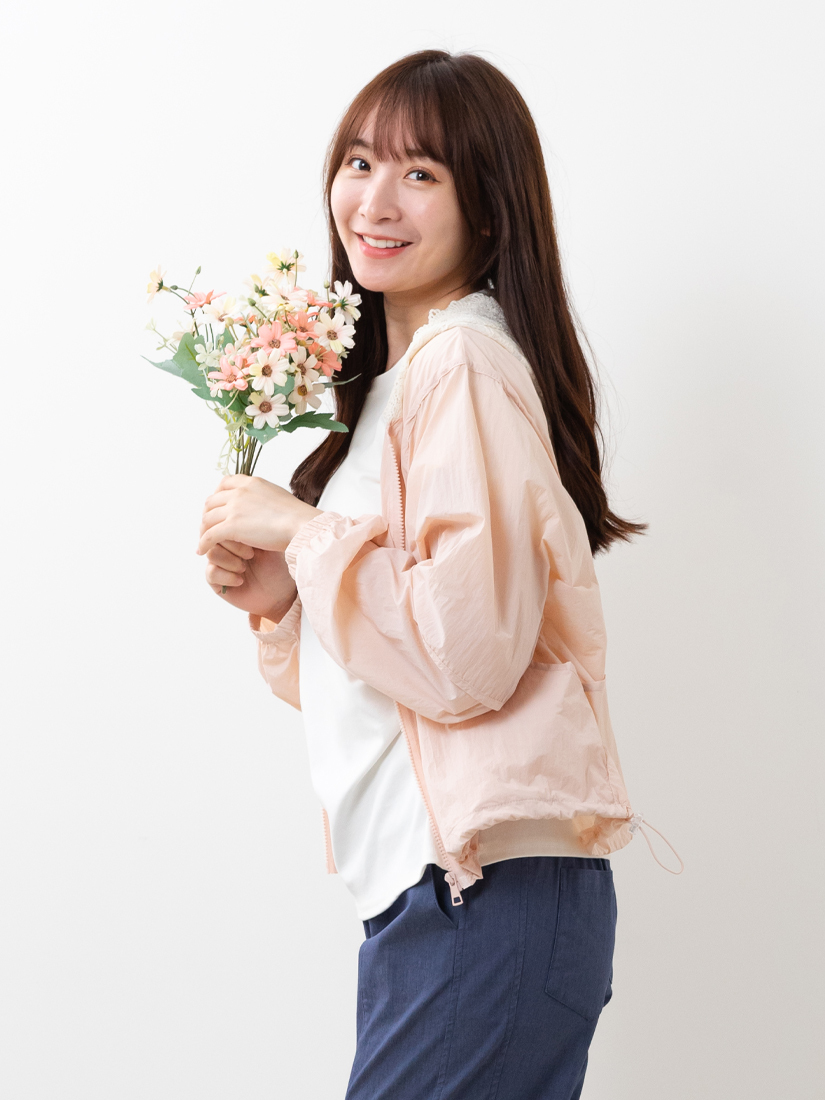 輕盈刺繡蕾絲連帽防曬外套