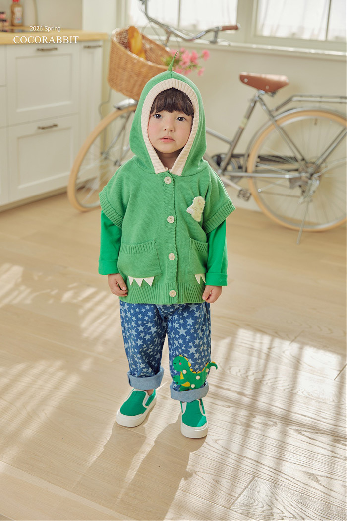 正韓春Coco Rabbit 兩色立體恐龍連帽背心