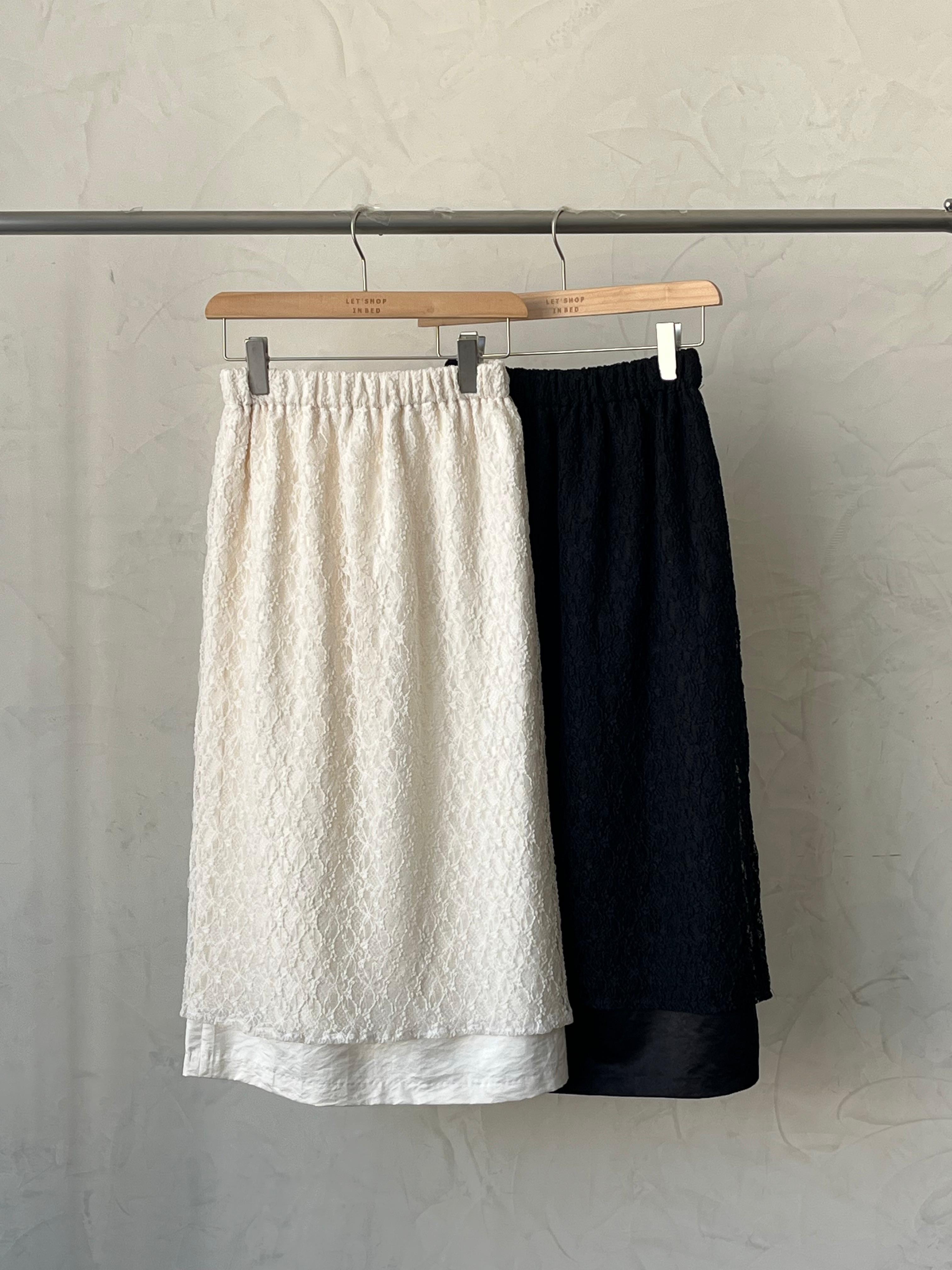 KR481 氣質Lace雙層拼接半身裙-2色