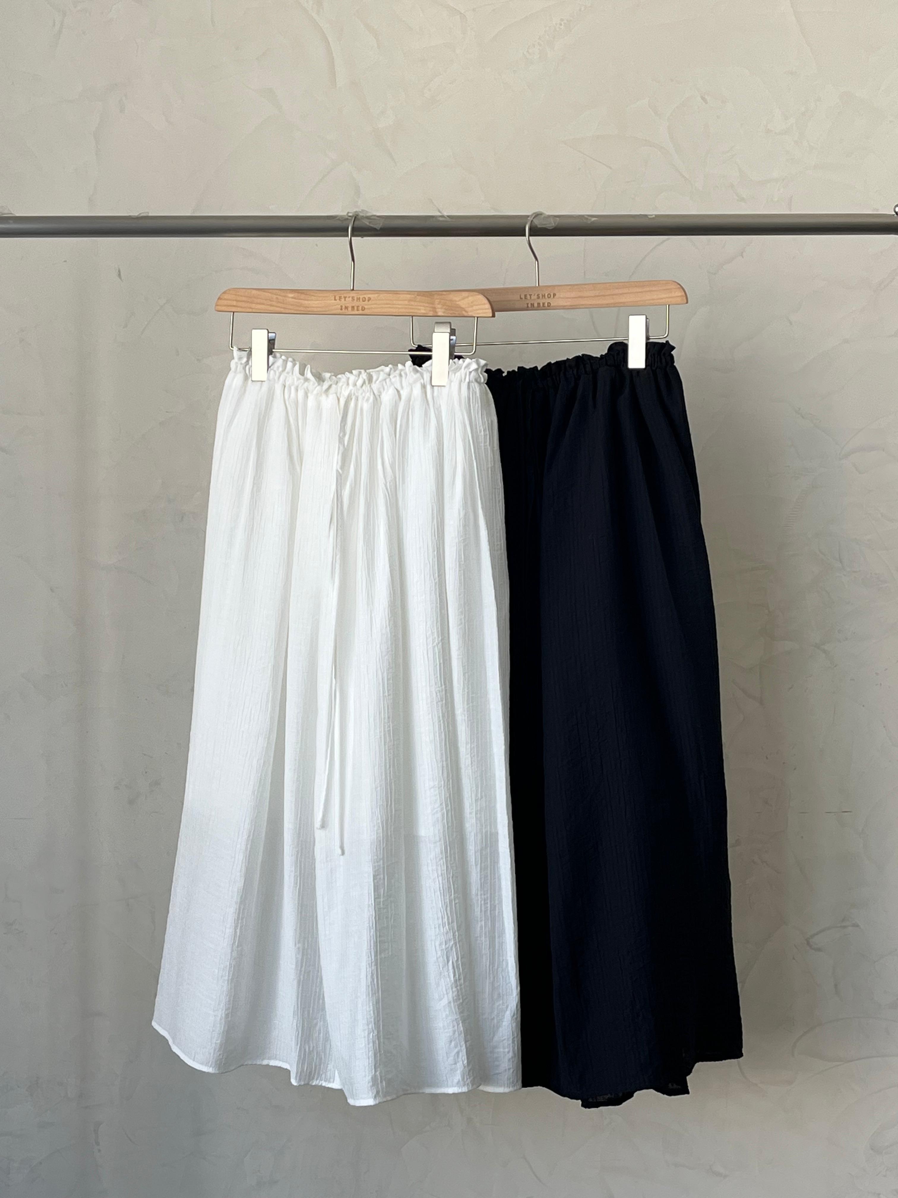 KR485 側綁帶垂感直紋半身裙-2色