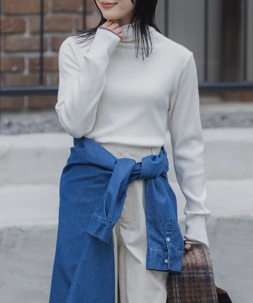 【OWN】The Craft Crew Product 日本 長袖 羅紋 針織 單一尺寸 女版 內搭 單穿 條紋 米色