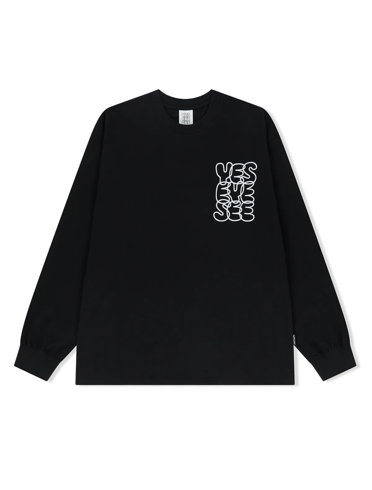 【OWN】YESEYESEE 韓國 長袖 上衣 薄長袖 Oversize 不分男女 黑色