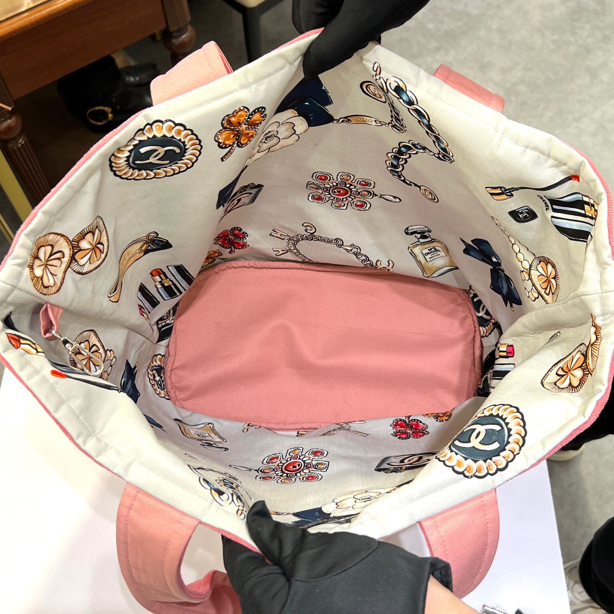 全新CHANEL TERRY COTTON CC BEACH  TOTE TOWEL SET PINK 沙灘袋 #BRAND NEW #香榭站正品