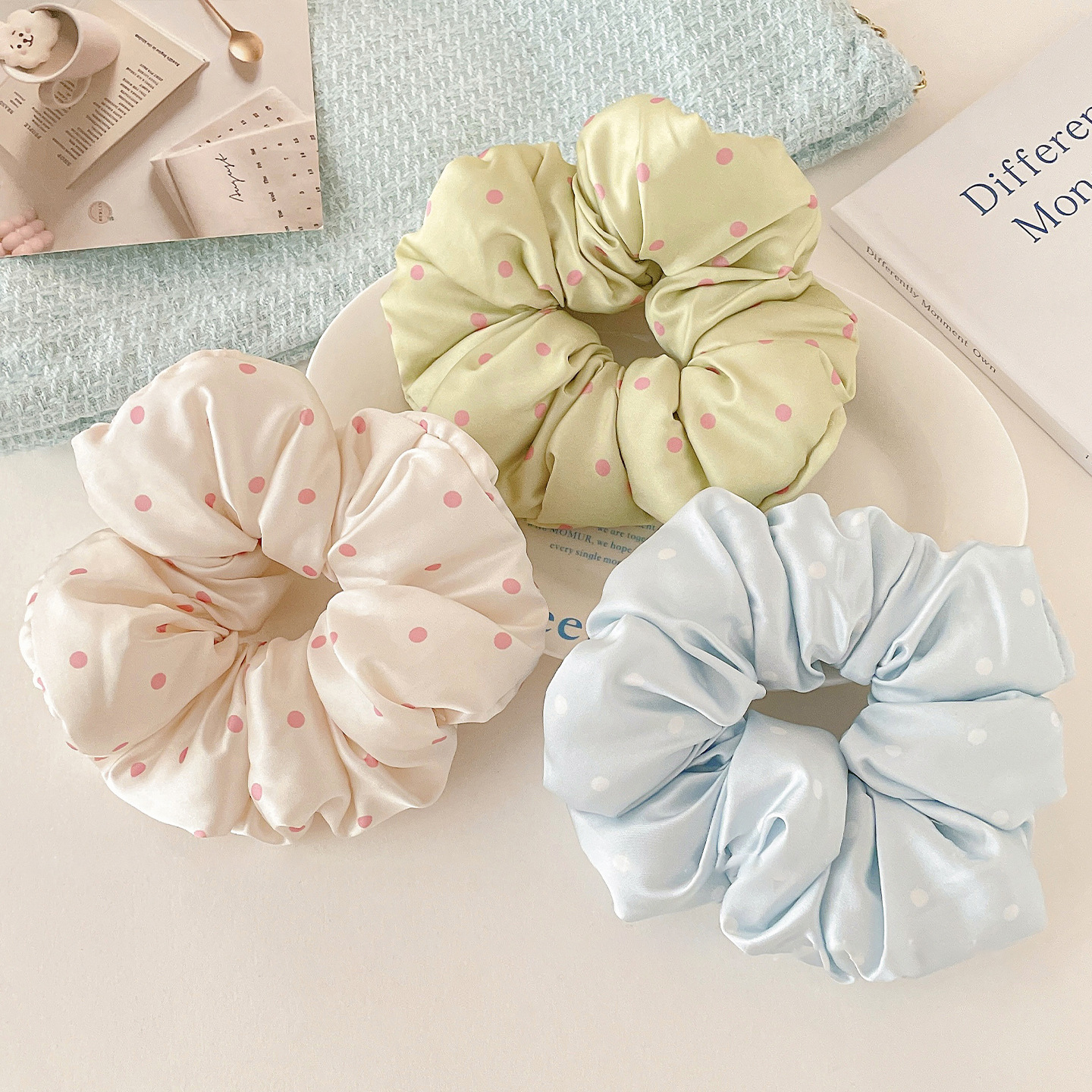 [2 FOR RM10] Polka Dot Pillow Hair Scrunchie