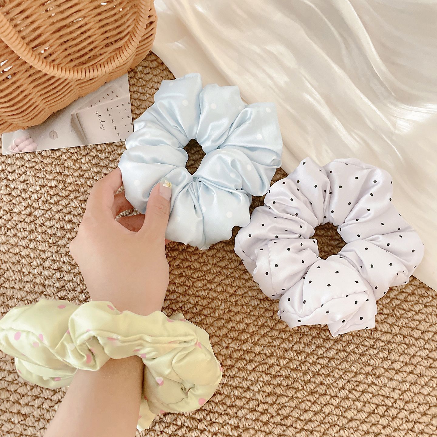 [2 FOR RM10] Polka Dot Pillow Hair Scrunchie