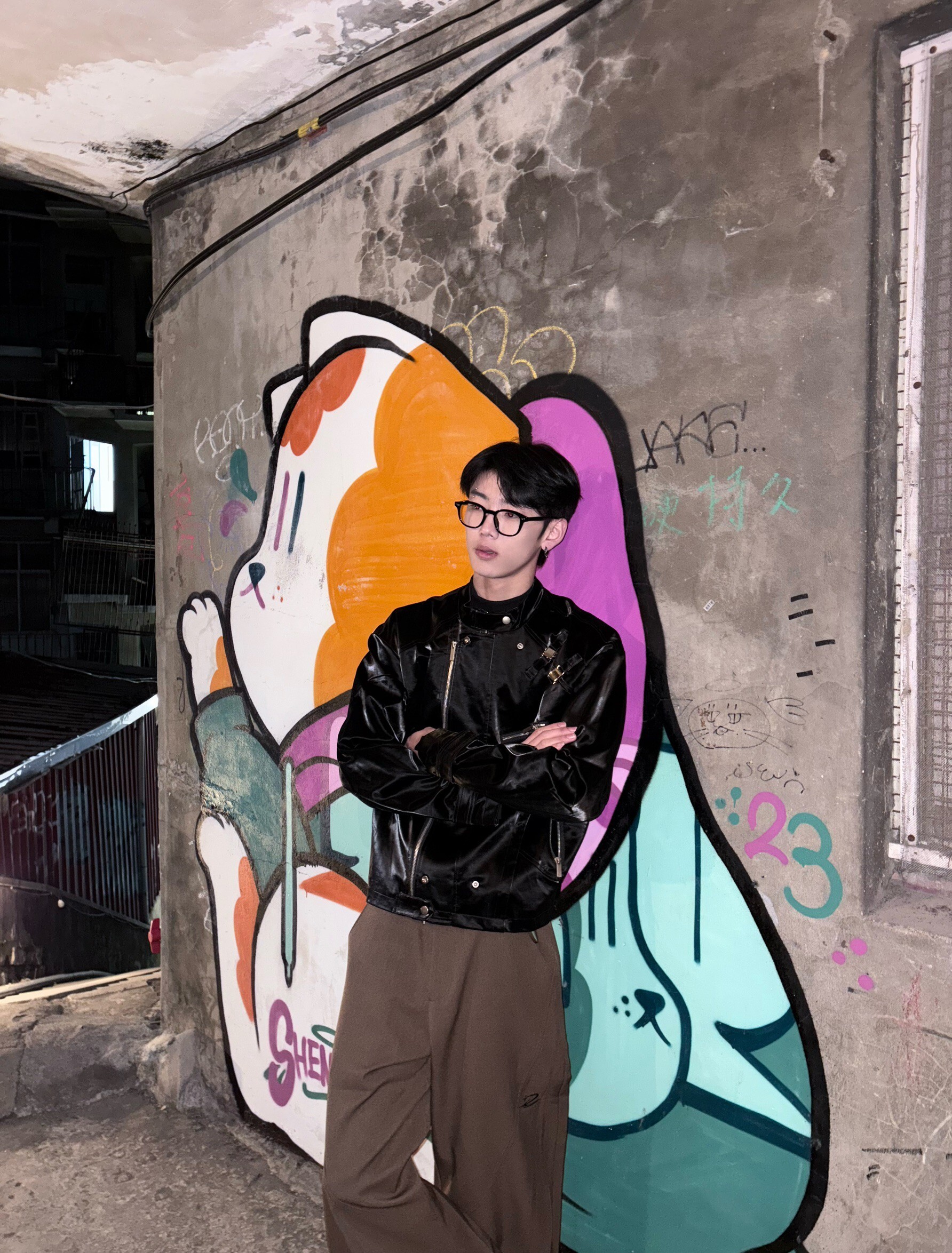 (GOAL)DCM 高級感 老錢風 弧形 彎刀褲 拼接 西裝褲 星星