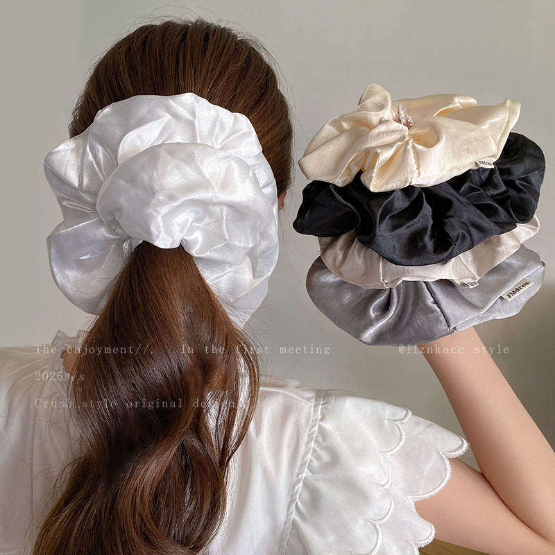 [2 FOR RM10] Elegant Solid Satin Ruched Hair Scrunchies