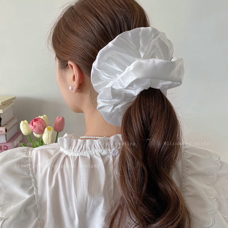 [2 FOR RM10] Elegant Solid Satin Ruched Hair Scrunchies