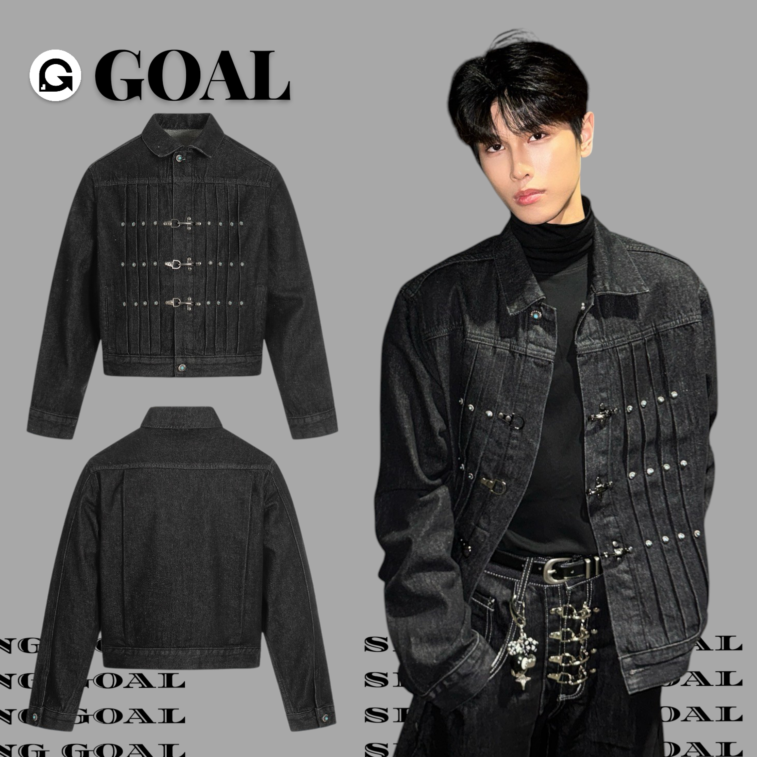 (GOAL)  美式 BOXY 短臗飛機扣牛仔外套 DC + G6907