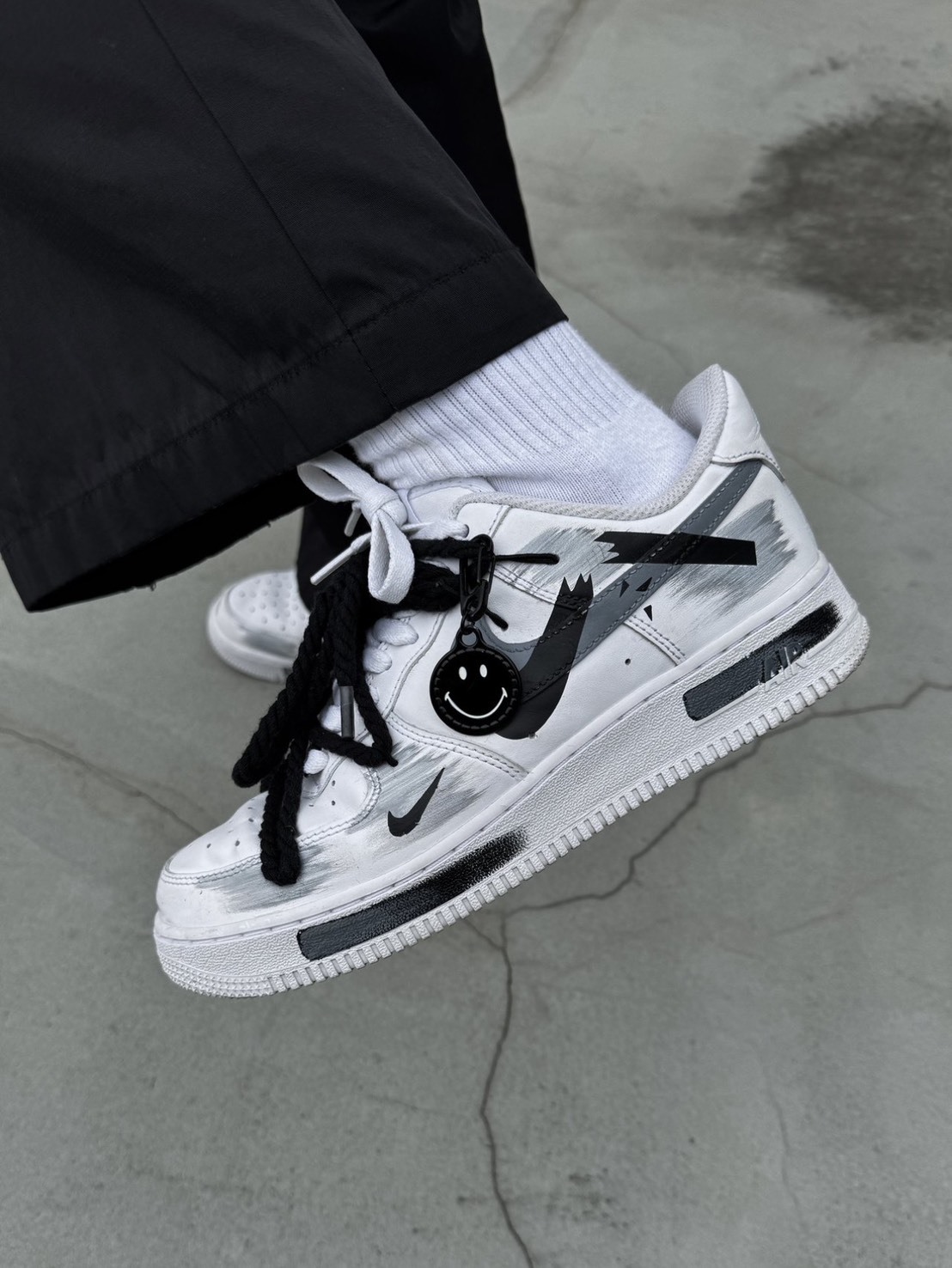 【訂製鞋款】Nike Air Force 1 斷裂時空 三鈎陰影  CW2288-111(Team18-AF1断裂钩子水泥灰）