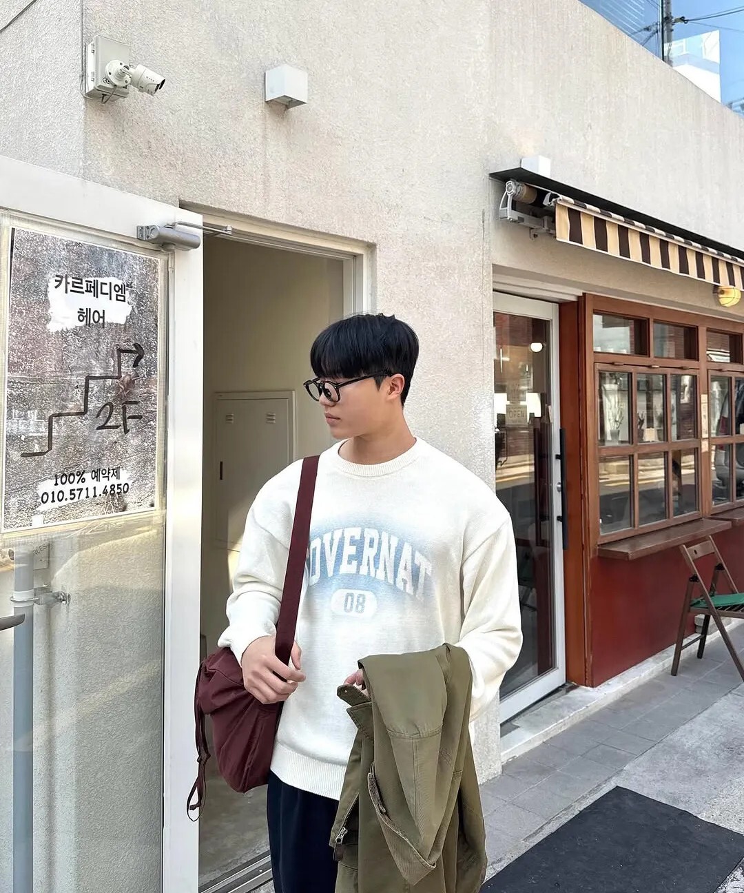 【OWN】Covernat 長袖 上衣 噴塗 拱形Logo 圓領 針織 休閒 秋冬 不分男女 炭灰 米白