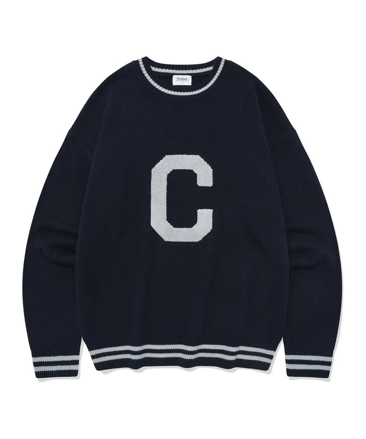 【OWN】Covernat 長袖 上衣 大C 圓領 針織 休閒 秋冬 不分男女 灰色 深藍