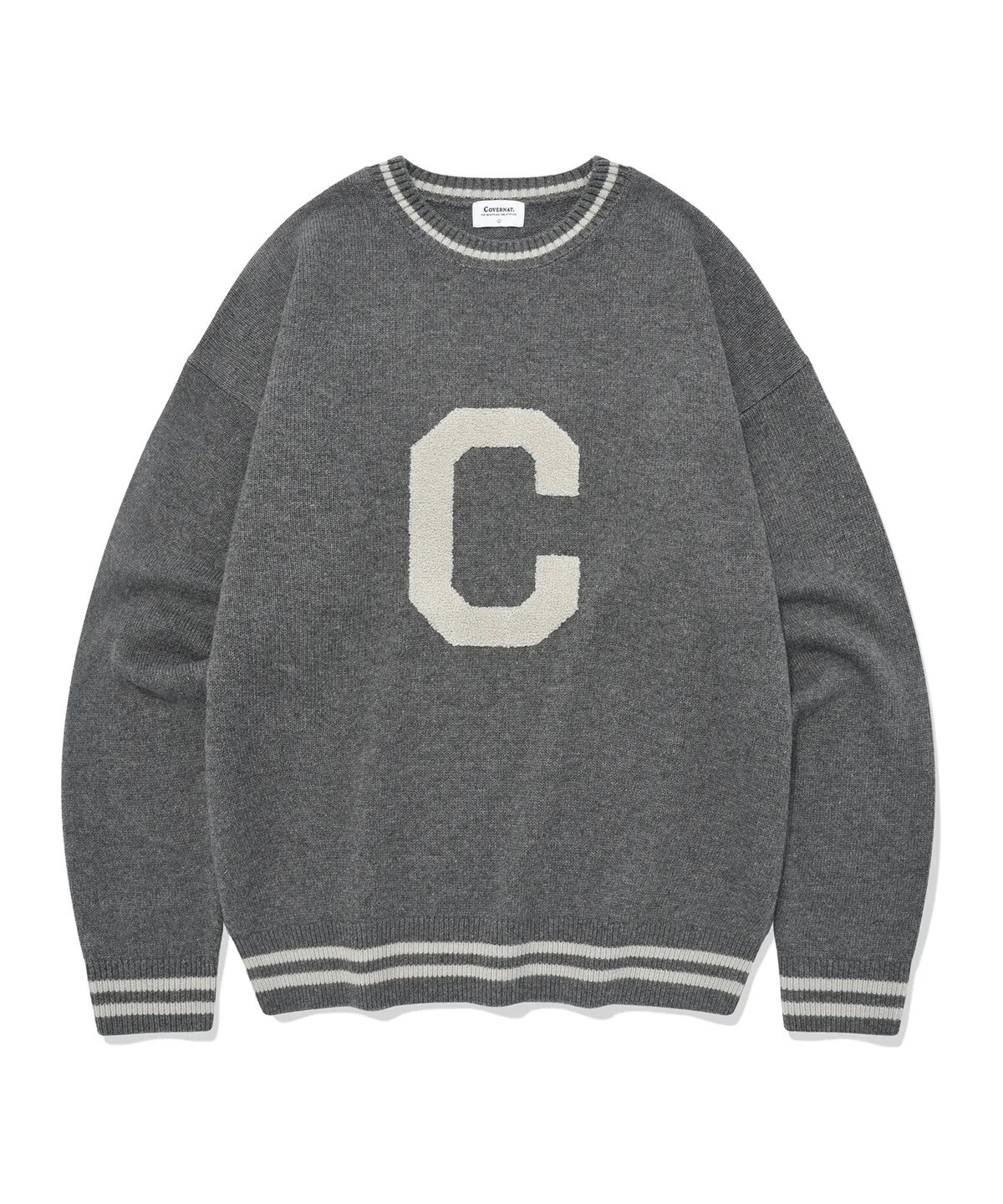 【OWN】Covernat 長袖 上衣 大C 圓領 針織 休閒 秋冬 不分男女 灰色 深藍