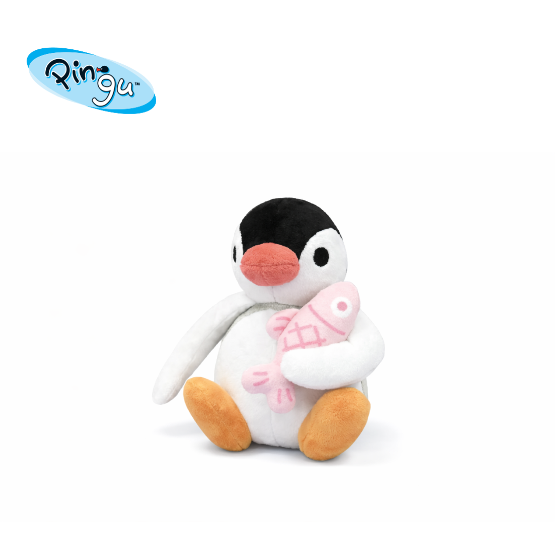 PINGU 企鵝家族 抱小魚系列 吊飾玩偶
