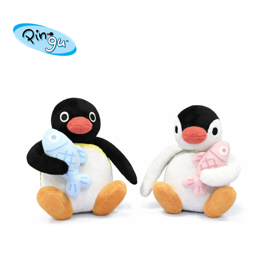 PINGU 企鵝家族 抱小魚系列 吊飾玩偶