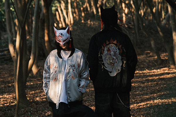 CHUSE-tattoo-artist-sakkou羽-souvenir-jacket-橫須賀刺繡外套-玖-九尾狐-玉藻前-たまものまえ-先笄紋藝
