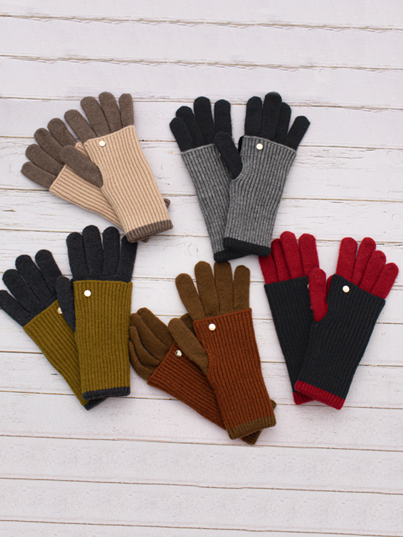 雙層毛線手套(可使用智慧型手機)