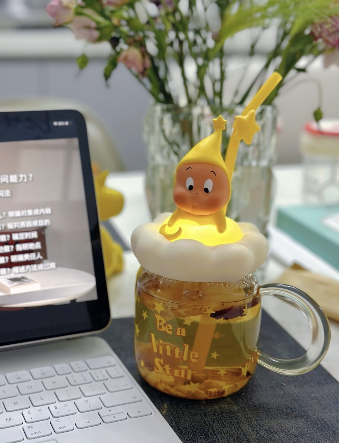 代購-泡泡瑪特 POP MART 星星人 可愛 吸管 玻璃杯 530ml