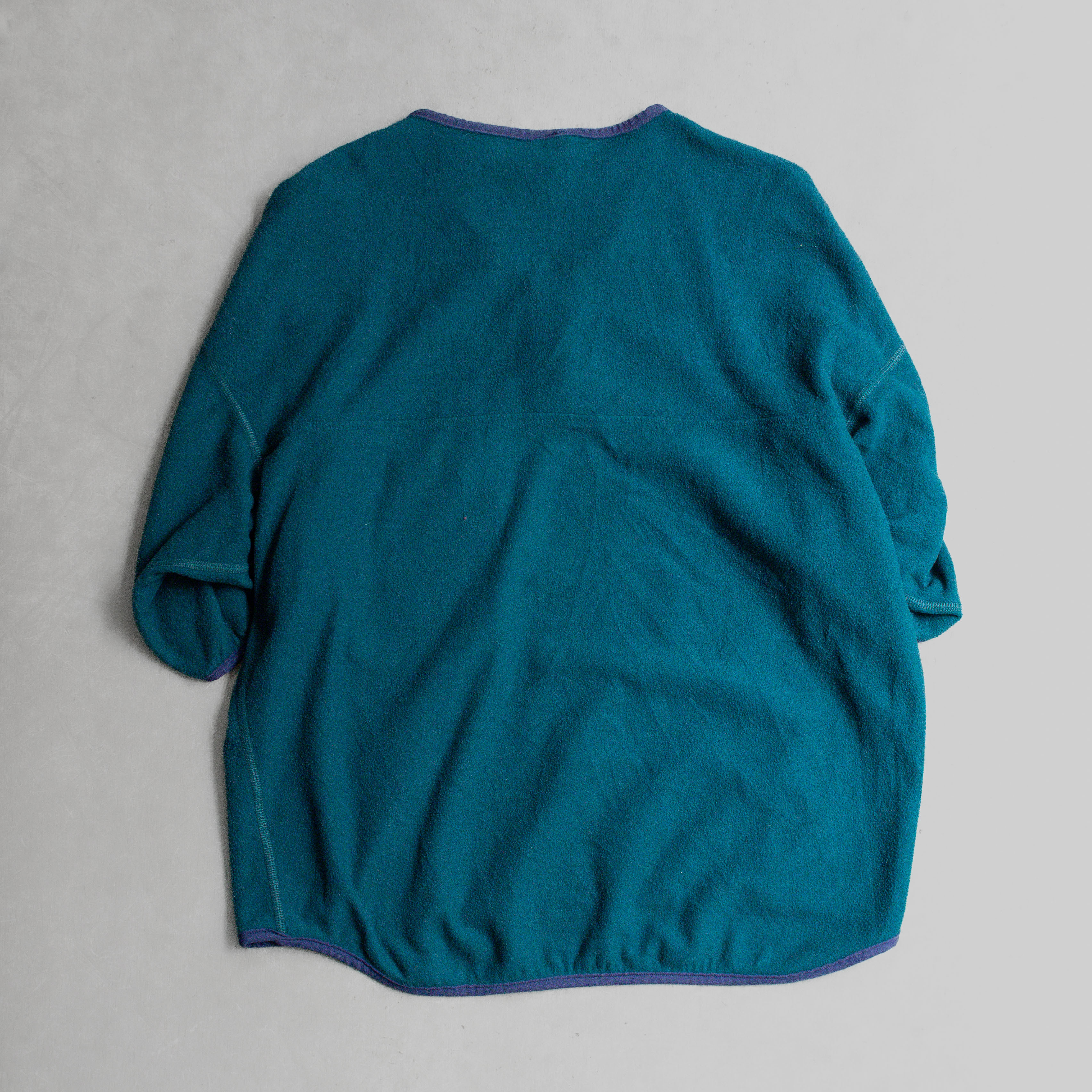 PATAGONIA CAPILENE SHORT TOP 美國製 藍綠色 刷毛 拉鍊 短袖 上衣