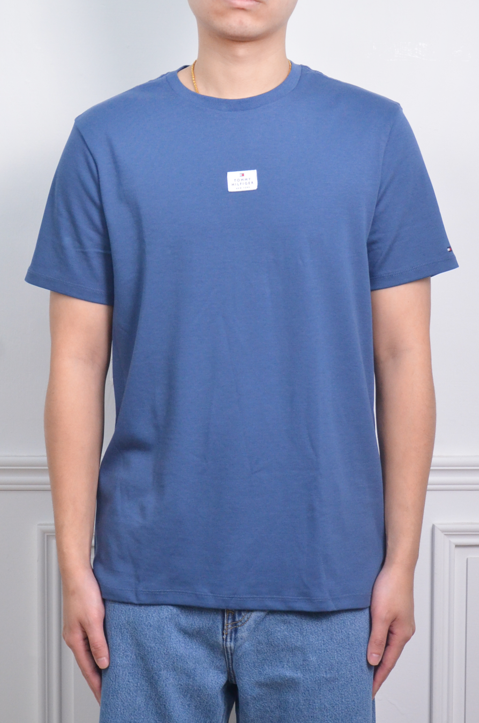 Tommy Hilfiger 小布標短袖上衣-藍灰兩色