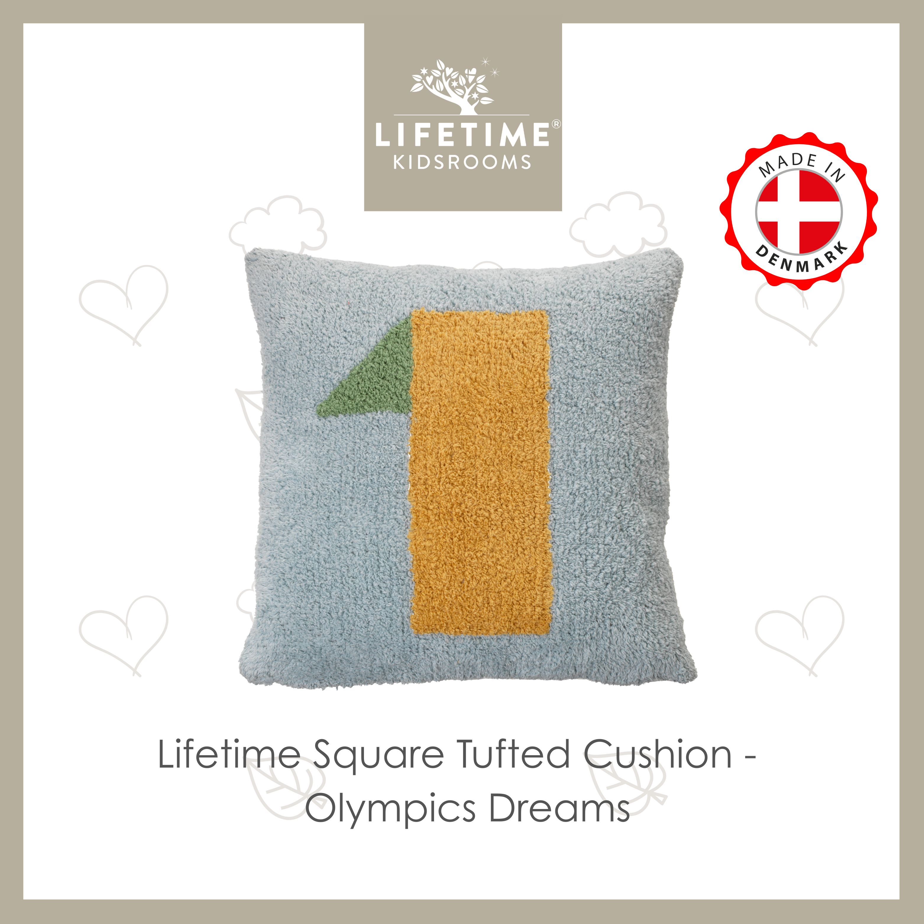 Lifetime Square Tufted Cushion - Olympics Dreams