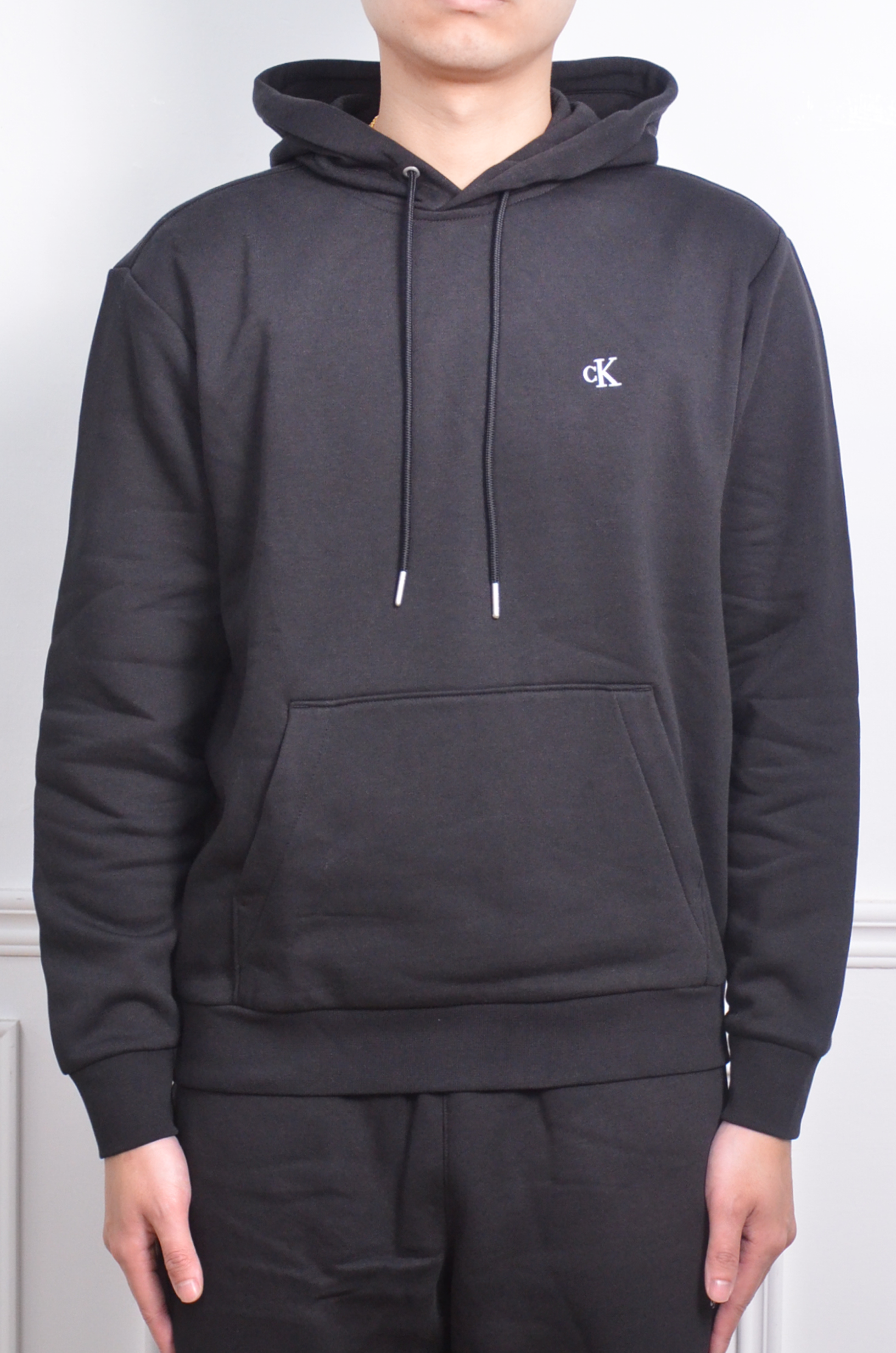 Calvin Klein 刺繡小LOGO帽T-黑灰兩色