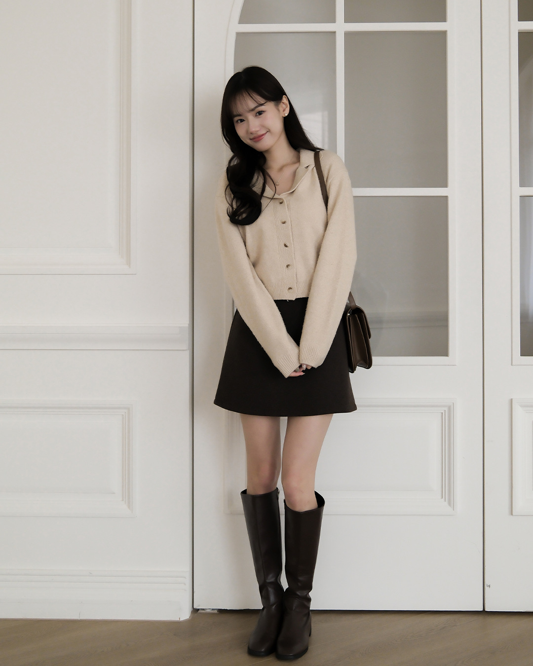 🚀當日出貨 可愛柔和小翻領開羊羔毛針織( 2 colors)