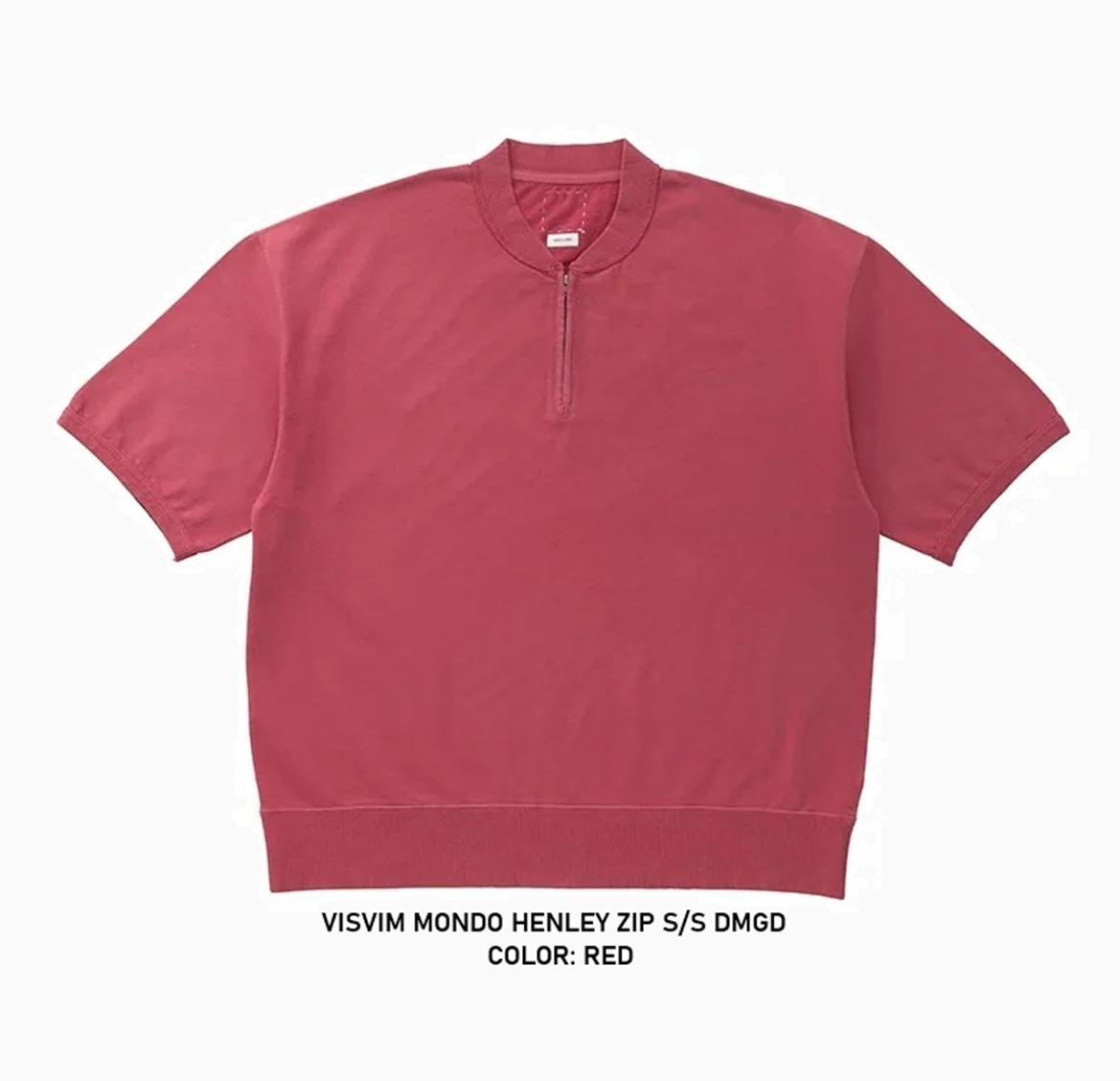 VISVIM 2026 S/S MONDO HENLEY ZIP S/S DMGD - PRE ORDER ITEM (預訂中)